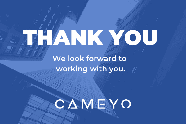 Image that says "Thank you" from Cameyo
