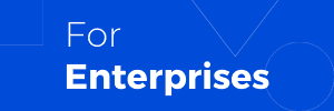 Banner that reads "For Enterprises" on a blue background