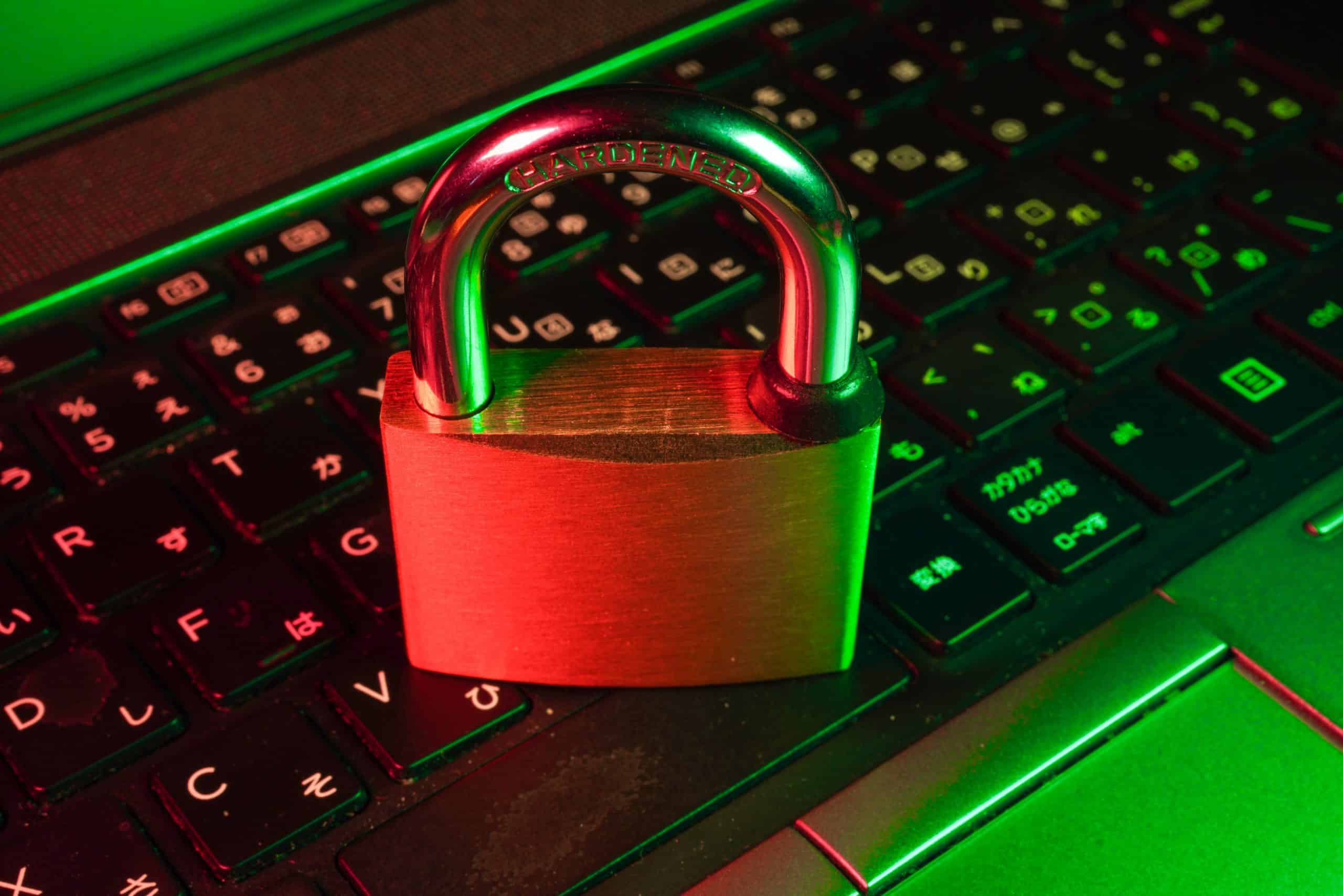 fly-d-mT7lXZPjk7U-unsplash Image of a laptop with a padlock on the keyboard