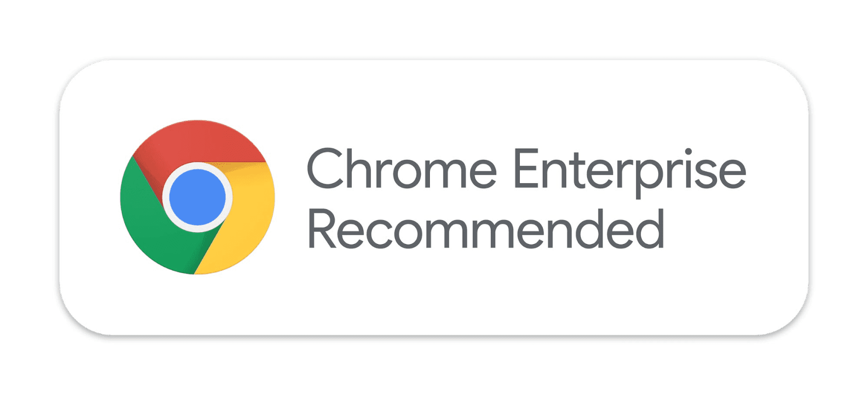 The logo for the Google Chrome Enterprise Recommended program