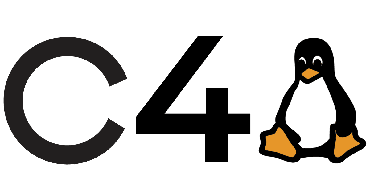 The letter C for Cameyo number 4 and Linuc penguin logo