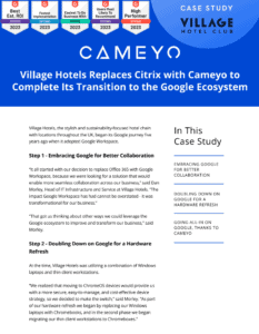 Image of the first page of a Cameyo case study about Village Hotels