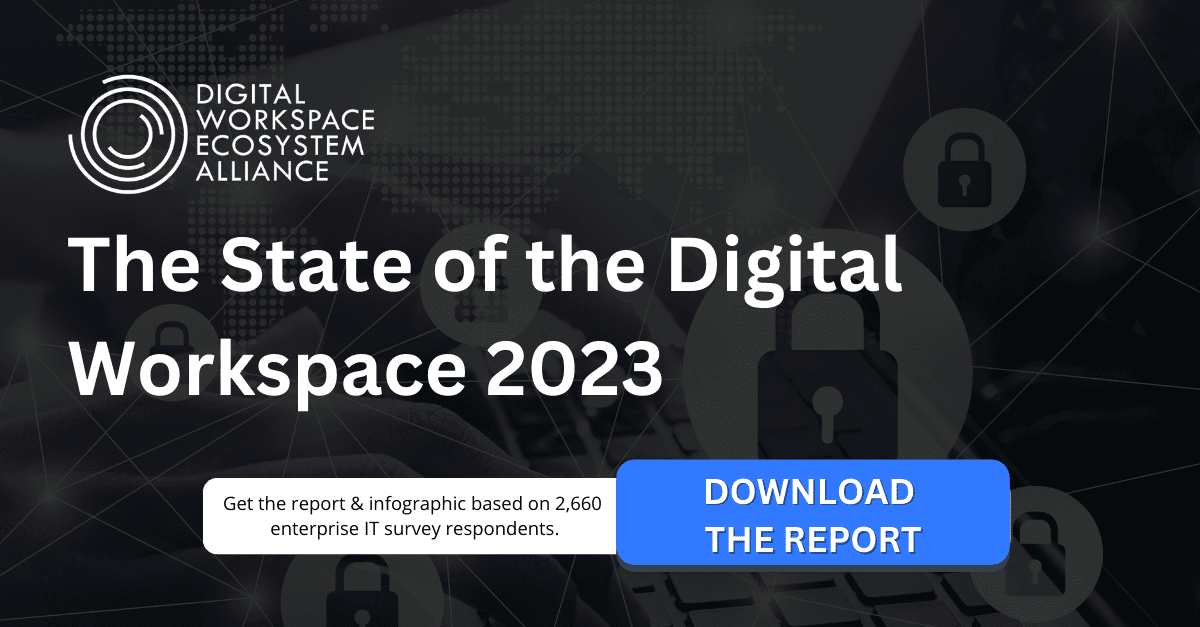 Image for a Digital Workspace Ecosystem Alliance 2023 survey report. 
