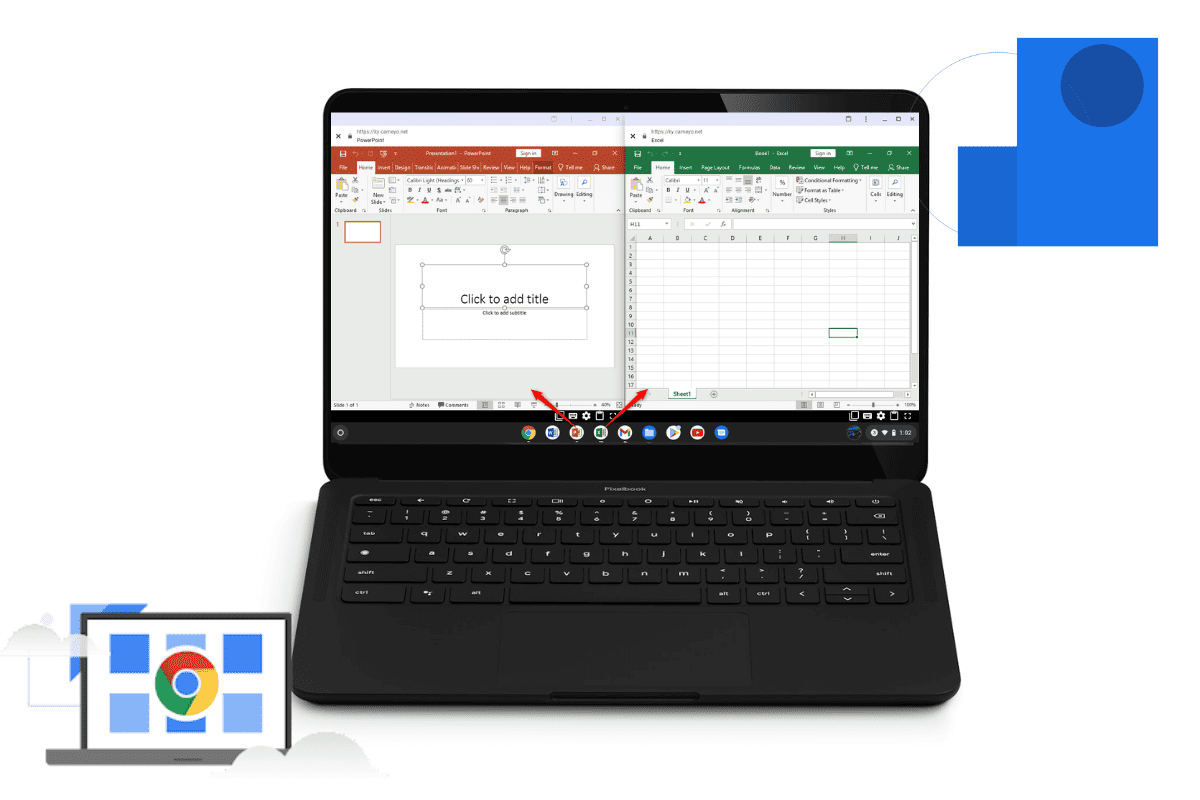 ChromeOS Virtual App Delivery with Cameyo running on a Google Pixelbook